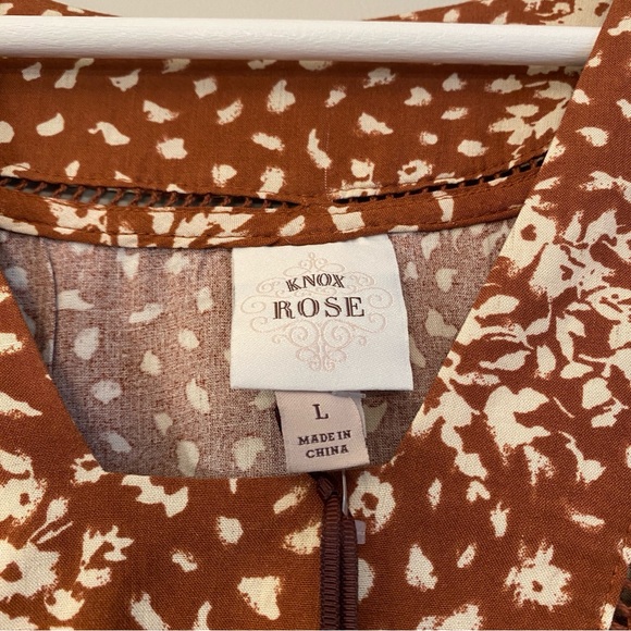 Knox Rose Burnt Orange Mini Dress, Size L, NWT - Picture 3 of 5